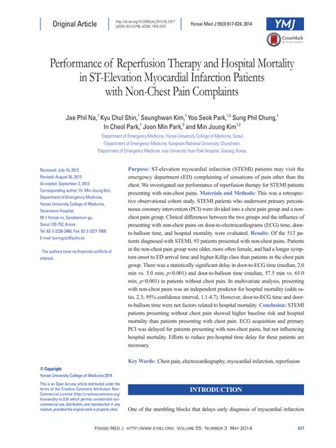 PDF Performance Of Reperfusion Therapy And Hospital Mortality In ST