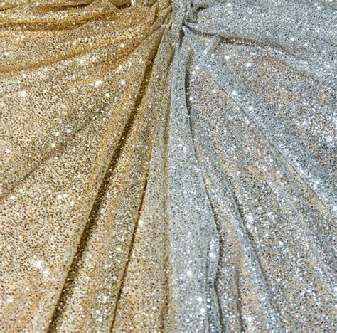 Glitter Tulle Dentelle Tissu Or Paillettes Maille Tissu Bleu Etsy