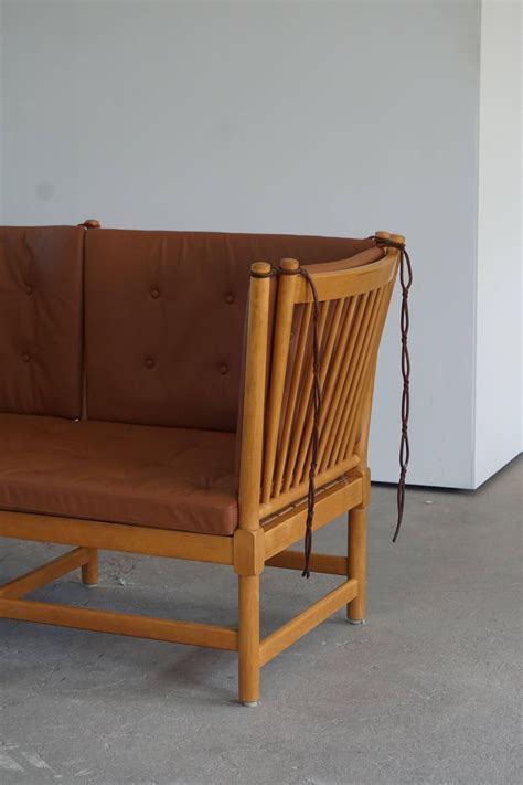 Mid Century Tremme Sofa In Beech By B Rge Mogensen For Fritz Hansen