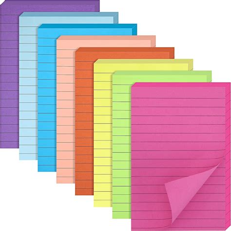 Amazon Eoout Pack Lined Sticky Notes X Inches Bright Ruled