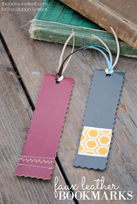 Faux Leather Bookmarks - The Ribbon Retreat Blog