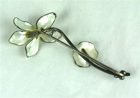 Art Nouveau Enamel Violet Brooch For Sale At Stdibs Phalaenopsis Art