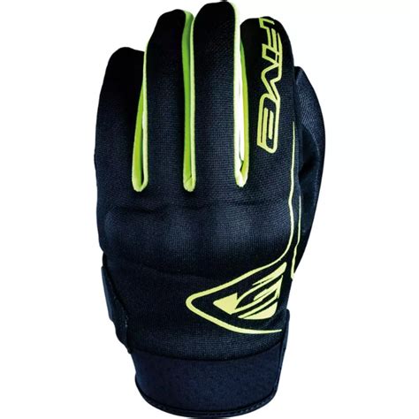 Gants Five Globe Noir Jaune Fluo Gants Moto Été