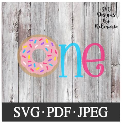 Donut One Svg Donut First Svg Cut File Instant Download File Jpeg