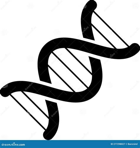 Molécula De Adn Espiral Monocromo Icono De Silueta Ilustración del