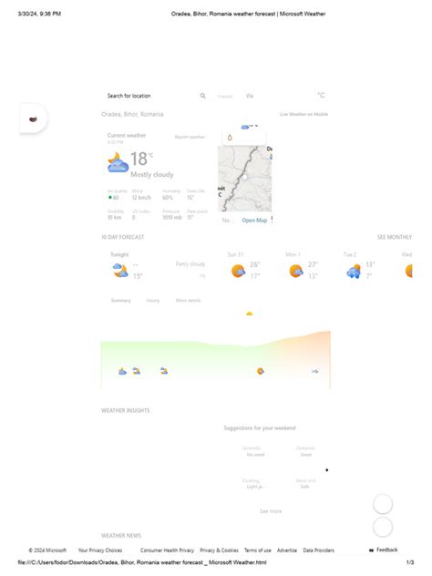 Oradea, Bihor, Romania weather forecast _ Microsoft Weather | PDF | Weather | Earth Phenomena