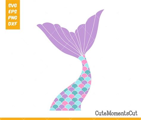 Mermaid Tail Blue and Pink SVG Cutting File Silhouette - Etsy