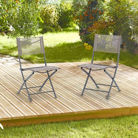 Relaxdays Chaise De Jardin 2 Fauteuils Pliables Balcon Terrasse