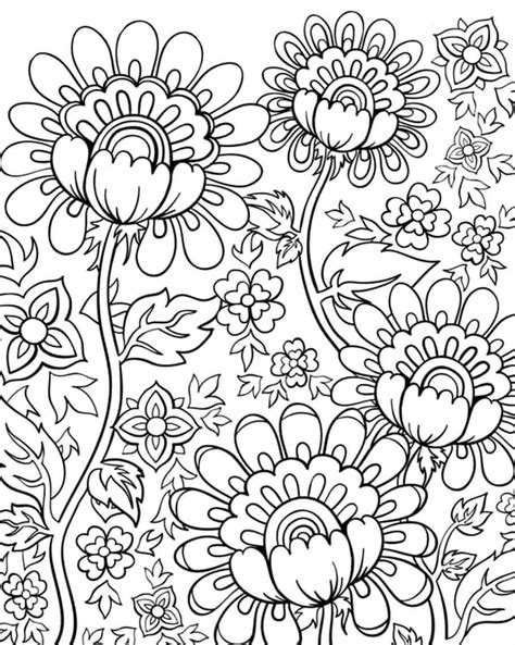 Flower Coloring Pages For Adults Printable Coloring Pages