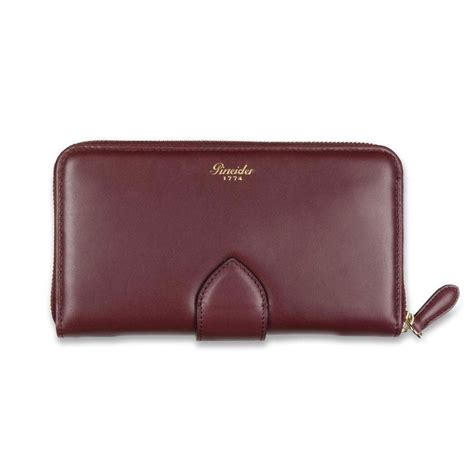 Pineider Heritage Leather Womens Wallet With Zip Around