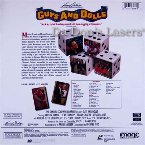 Guys And Dolls LaserDisc Rare LaserDiscs AC 3 Dolby Digital