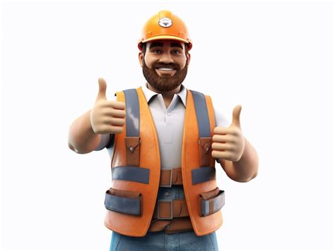 Premium Ai Image 3d Model Of Builders Hand Giving Thumbs Up