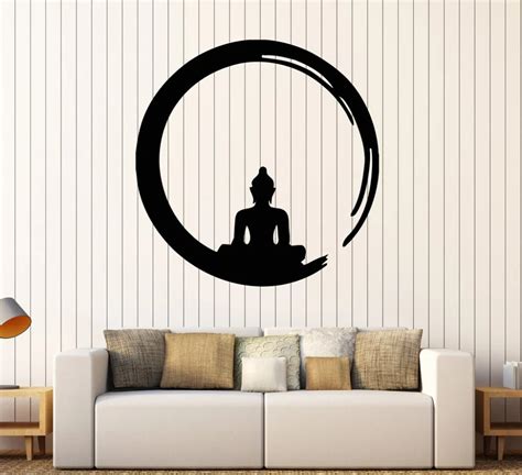 Personality Buddha Vinyl Wall Stickers Decal Buddhism Meditation Circle