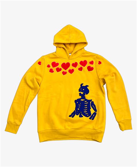 Emotional Reality Yellow Skeleton Hearts Hoodie Abstractbyjules