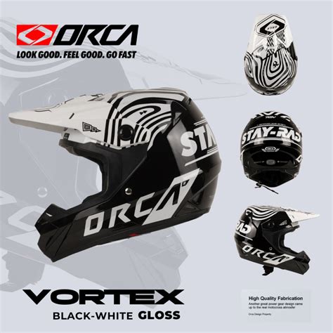 Jual Orca Powergear HELM FULL FACE CROSS ORCA X RSV VORTEX BLACK