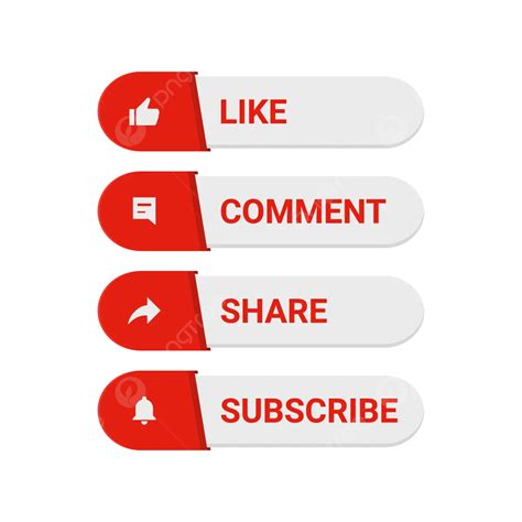 Web Sharing Buttons Like Comment Share Subscribe Vector Like Button Comment Button Share