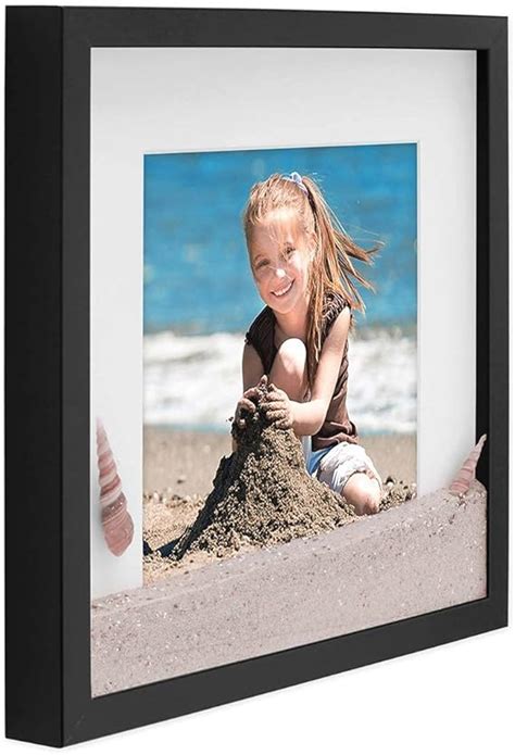 PHOTOLINI Cadre Photo 3D à remplir 30 x 30 cm Noir Cadre boîte Profond