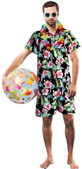 Aloha Hawaiian Man Hawaii Beach Luau Men Fancy Dress Costume Shirt ...