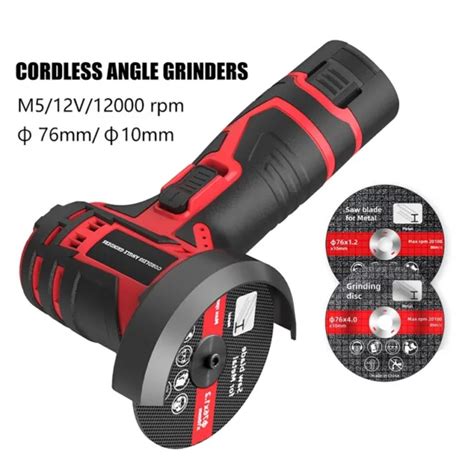 12V MINI CORDLESS Electric Angle Grinder 2000mAh Brushless Cutter