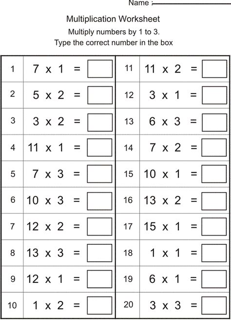 Times Tables Check Year 4 Worksheets