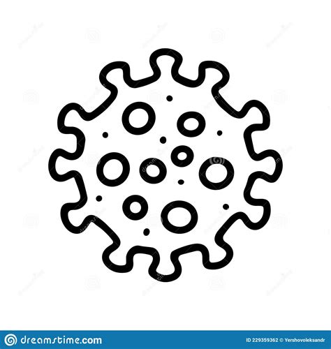 Influenza Virus Black Line Vector Doodle Icon Stock Vector