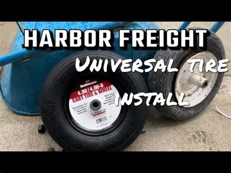 Harbor Freight Universal Wheelbarrow Tire Install Youtube