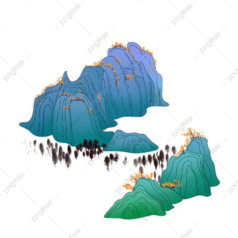 Freehand Brushwork PNG Picture Chinese Ink Painting Landscape Diancui