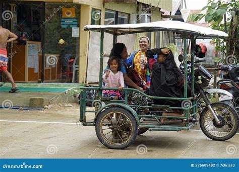 Manila Philippines Circa March 2023 Tricycle Traffic Editorial