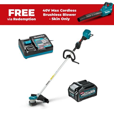 Makita Ur003gm101 40v 40ah Li Ion Xgt Max Cordless Brushless Loop Handle Line Trimmer Combo Kit