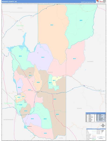 Mohave County Az Wall Map Color Cast Style By Marketmaps Mapsales