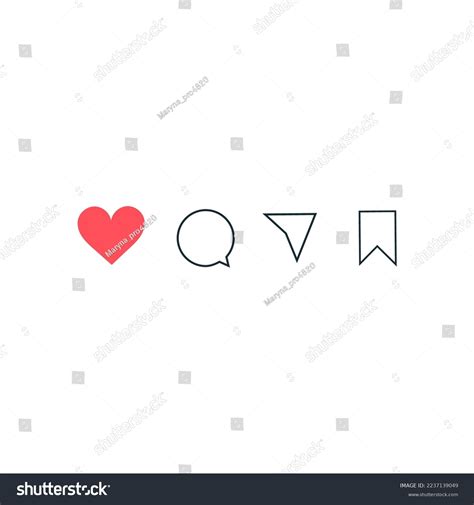 497 Like Follower Comment Icon Set Instagram Images Stock Photos