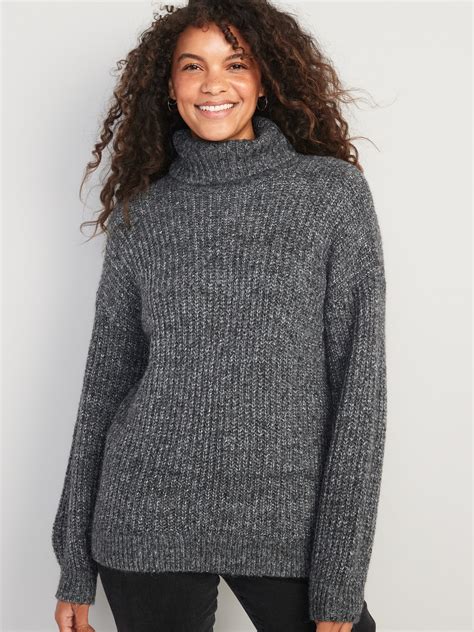 Marled Shaker Stitch Turtleneck Sweater Old Navy