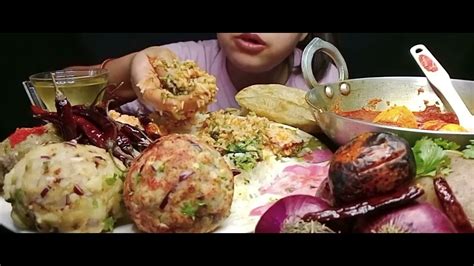 Eating 6 Different Types Of Bharta Masala Egg Curry Big Bites Mukbang Asmr Eating Show