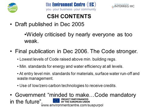 The Code For Sustainable Homes An Introduction Dr Richard Williams