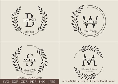 Cutting Board Svg I Monogram Alphabet I Digital File I Wedding Etsy