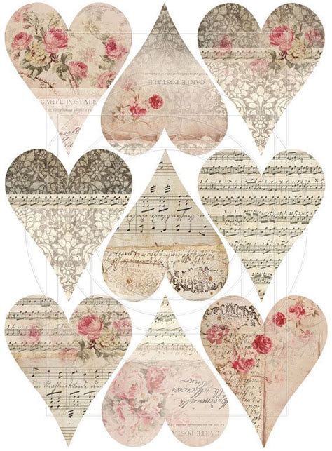 Vintage Hearts Free Printables Pinterest Love Photos Snow Days