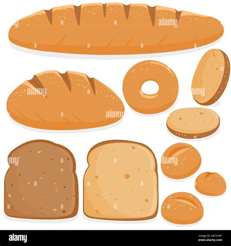 Illustration Set Of Different Types Of Bread Stock Photo Alamy