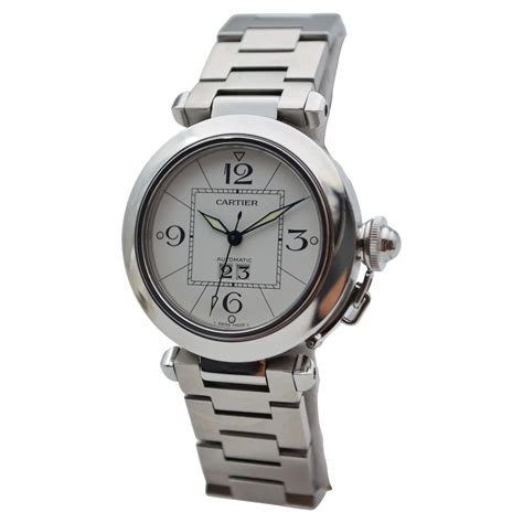 Cartier Pasha C Big Date White Dial Stainless Steel Automatic Ref