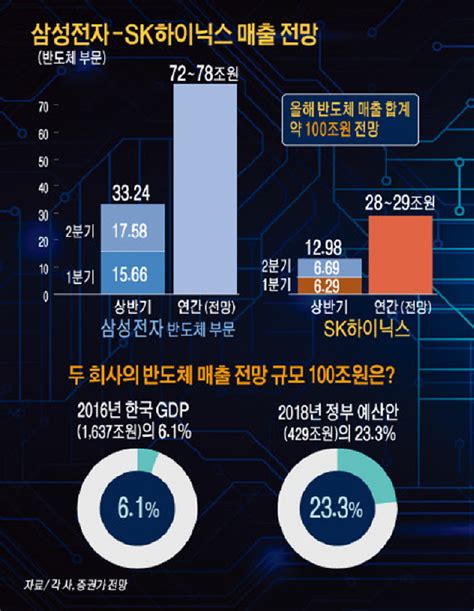 삼성전자ㆍsk하이닉스 반도체 매출액 사상 첫 100조원 돌파 전망