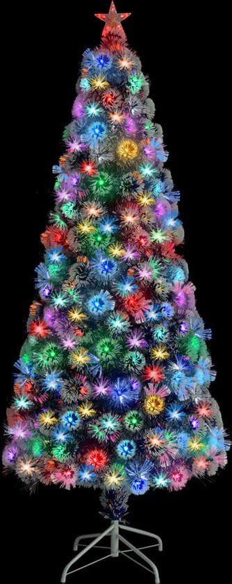 VidaXL Kunstkerstboom Met LED 180 Cm Glasvezel Wit En Blauw Bol