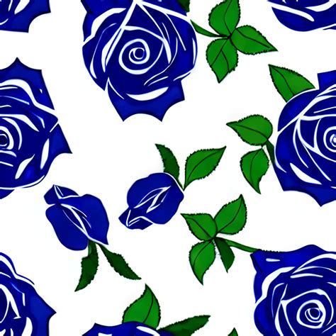 Seamless Blue Rose Pattern · Creative Fabrica