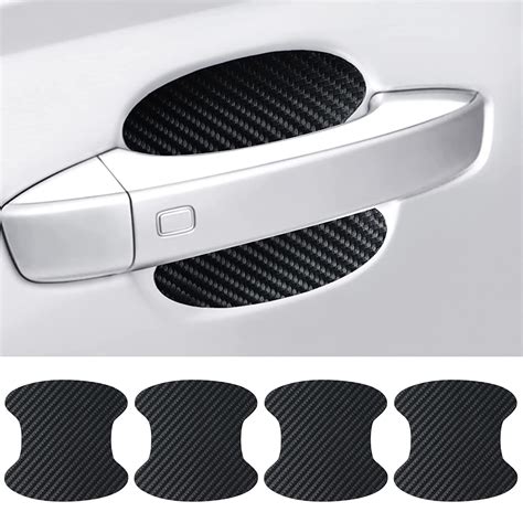 Kelenate Large Pcs Car Door Handle Scratch Protectors Carbon Fiber