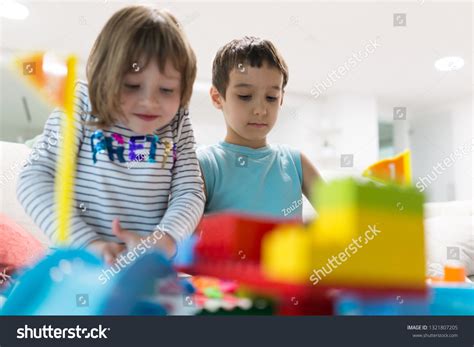 kids playing home stock photo  shutterstock