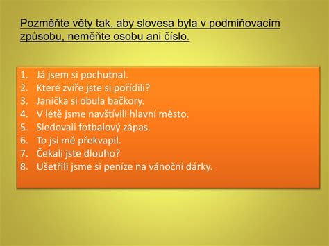 PPT PODMIŇOVACÍ ZPŮSOB procvičování PowerPoint Presentation free