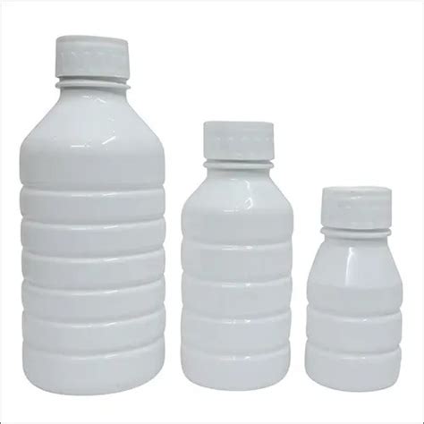 White Coor Round Shape Plain Pattern Hdpe Bottles At Best Price In