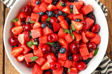 Watermelon Fruit Salad - Barefeet in the Kitchen