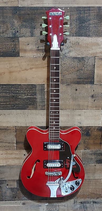 1967 Teisco Merlin Red Baron Semi Hollow Mij Vintage Reverb Uk