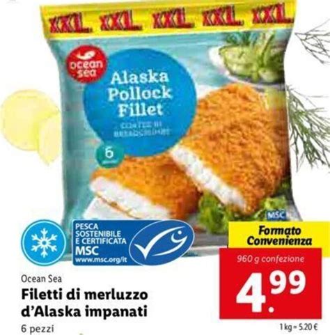 Ocean Sea Filetti Di Merluzzo D Alaska Impanati 960g Offerta Di Lidl