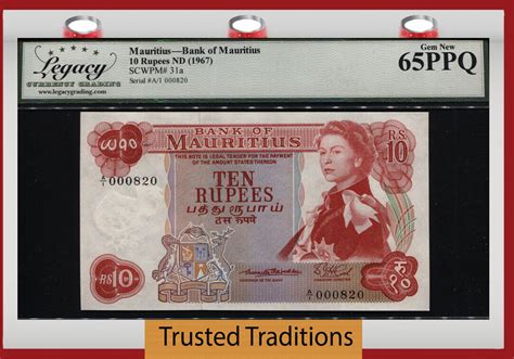 Welt Banknoten Rupees Tt Pk A Mauritius Queen Elizabeth Ii