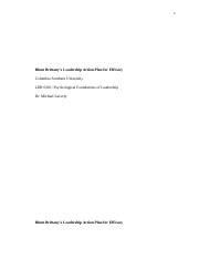 Unit I Case Study Docx Blunt Brittany S Leadership Action Plan For